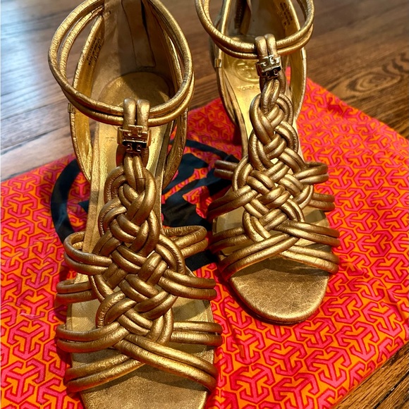 Tory Burch size 8.5 braided strappy heel - Picture 2 of 5